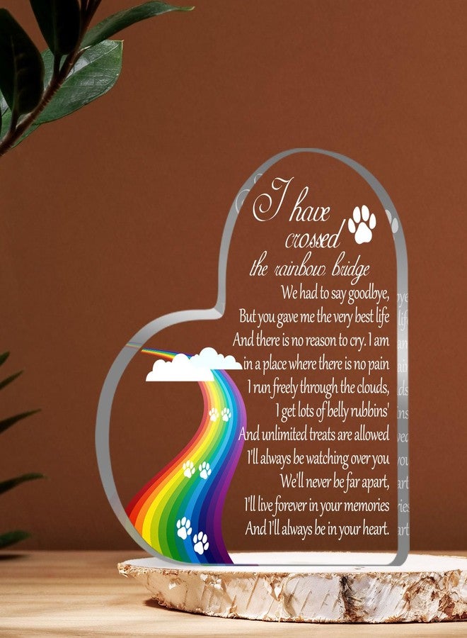 Toerifer Pet Memorial Gifts, Sympathy Gift for Loss of Dog Cat, Pet Memorial Acrylic Rainbow Bridge Decorations Condolences Gifts for Pet Loss Remembrance Keepsake - Image 5